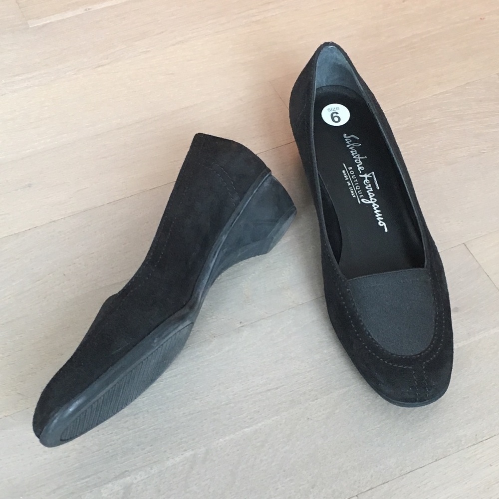 Salvatore Ferragamo Boutique black suede loafers